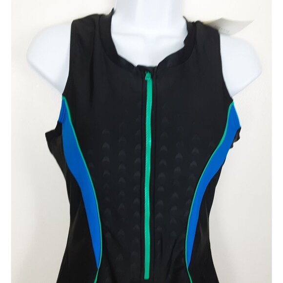 Womens Size Small Sleeveless One-Piece Swimsuit Front Zipper Sports Competitve - Picture 4 of 7